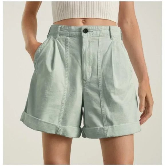 Everlane The Tourist Shorts Ice Blue High Waisted Size 4 - Picture 1 of 10